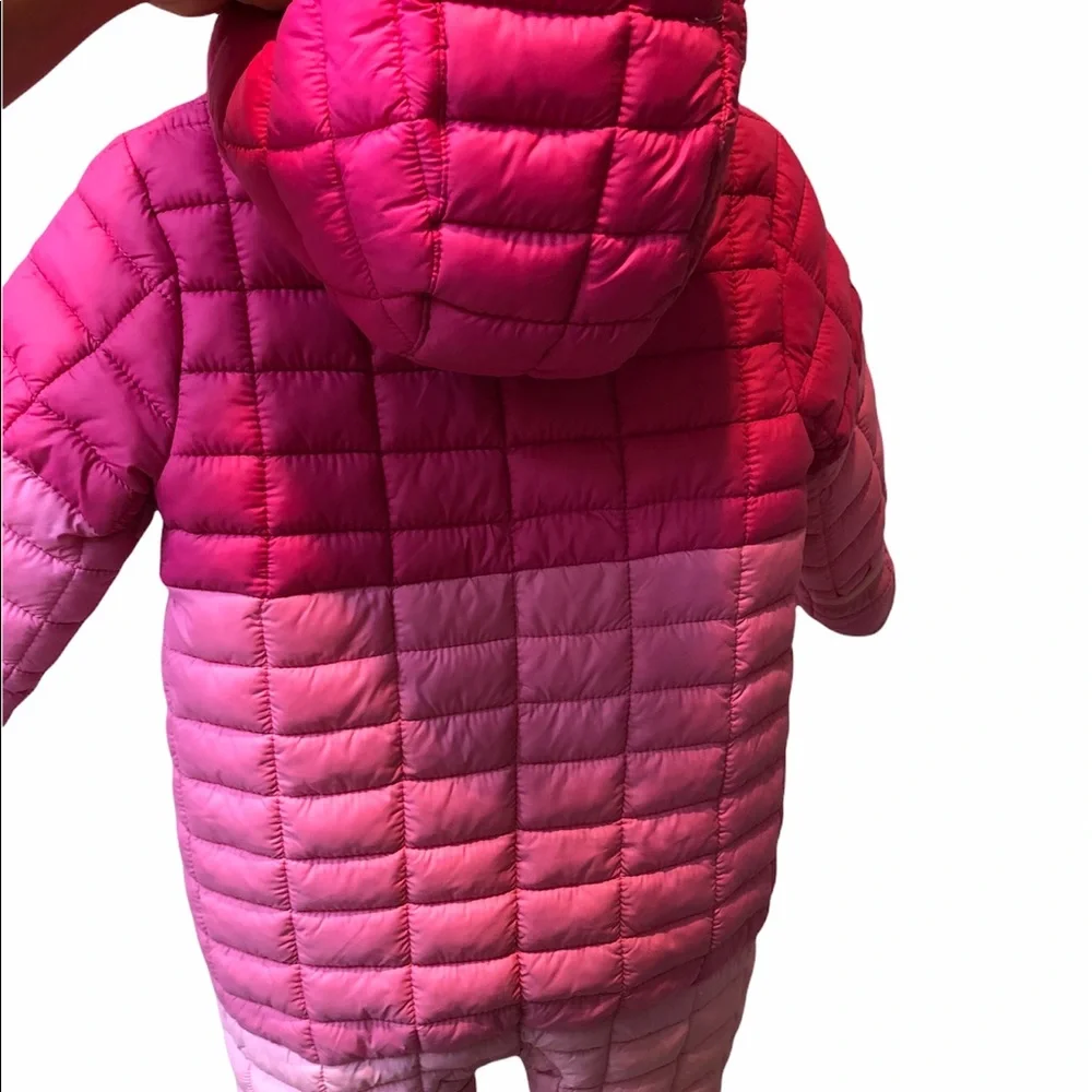 Snozu Girls Gradient Pink Quilted One-Piece Snowsuit